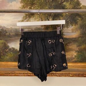 MILLAU Black Linen Mini Shorts size XS LF